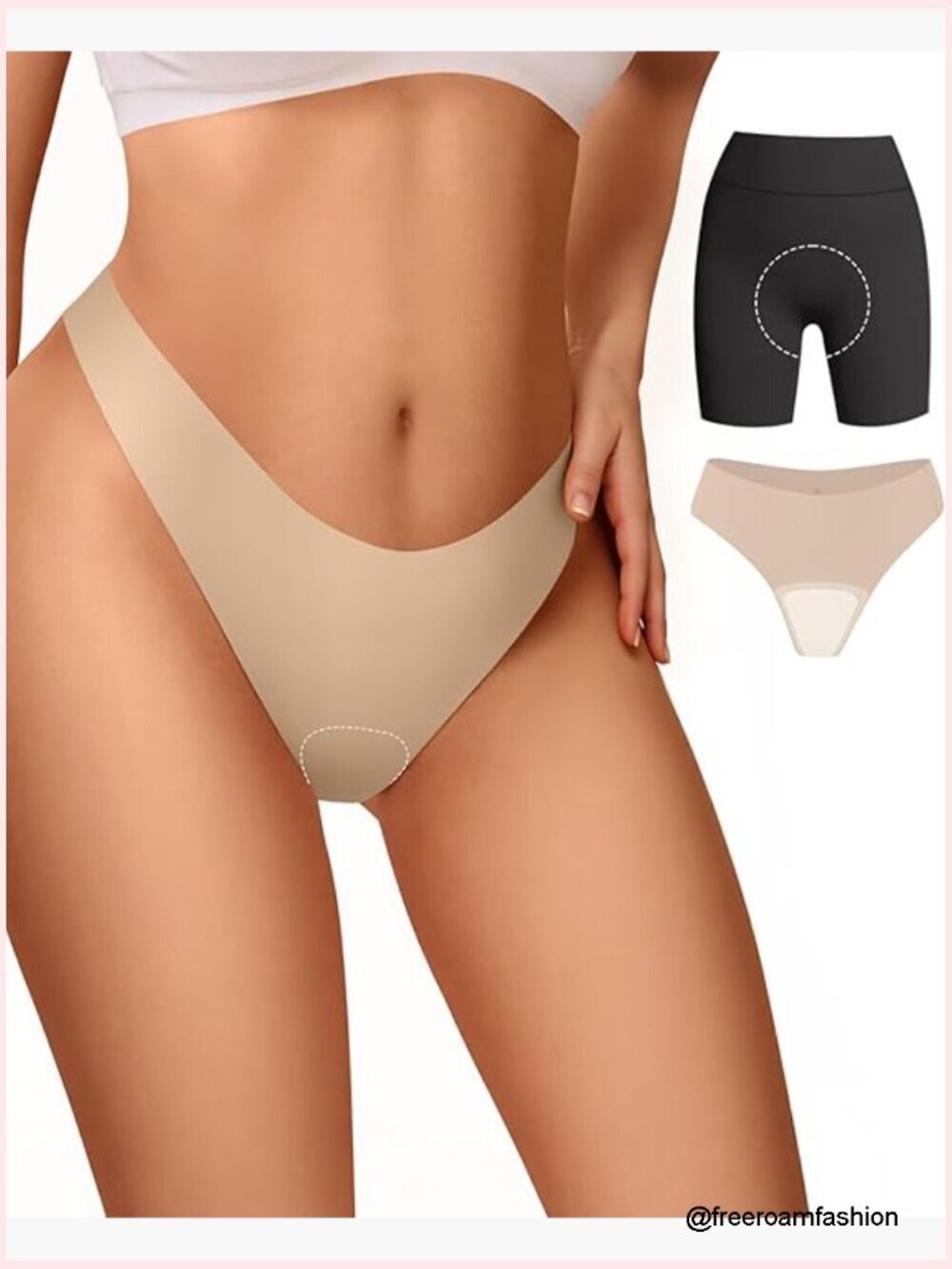 Seamless No Show Thongs Invisible Underwear Workout Panties